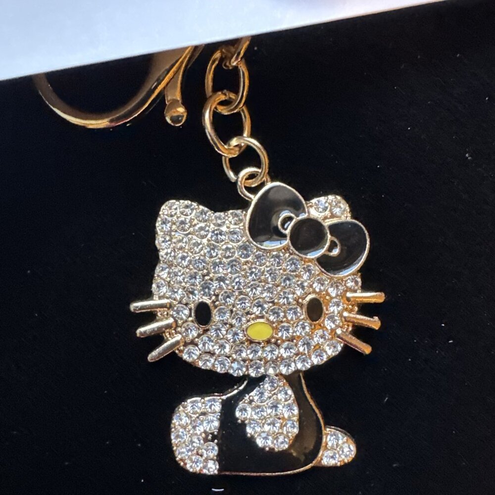 Kitty Bag Keychain Cute Hello Kitty Rhinestone Bag Charm Rhinestone Keyring New